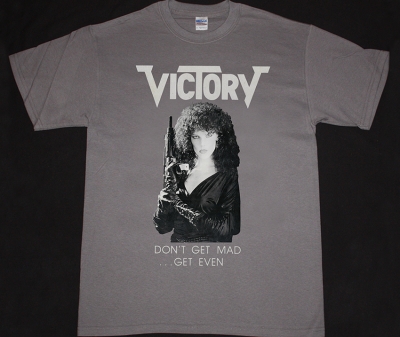 VICTORY DON'T GET MAD... GET EVEN'86 NEW GREY CHARCOAL T-SHIRT