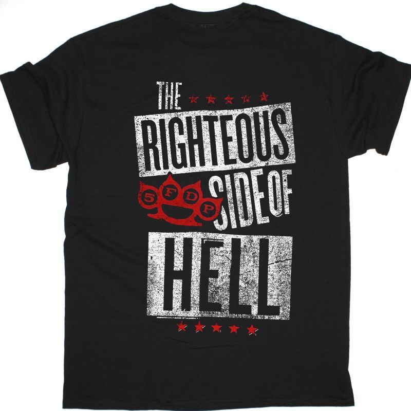 FIVE FINGER DEATH PUNCH THE WRONG SIDE OF HEAVEN THE RIGHTEOUS SIDE OF HELL NEW BLACK T-SHIRT