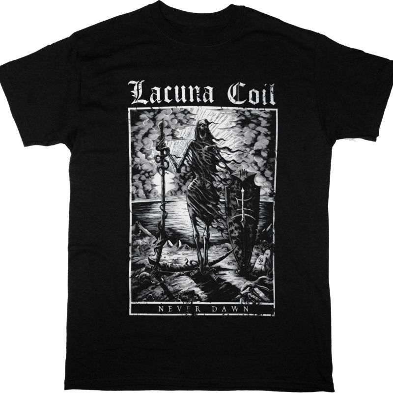 LACUNA COIL NEVER DAWN NEW BLACK T-SHIRT