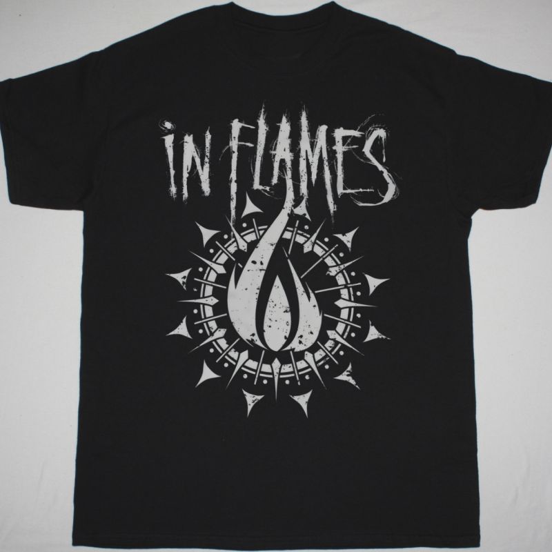 IN FLAMES FLAME LOGO NEW BLACK T-SHIRT