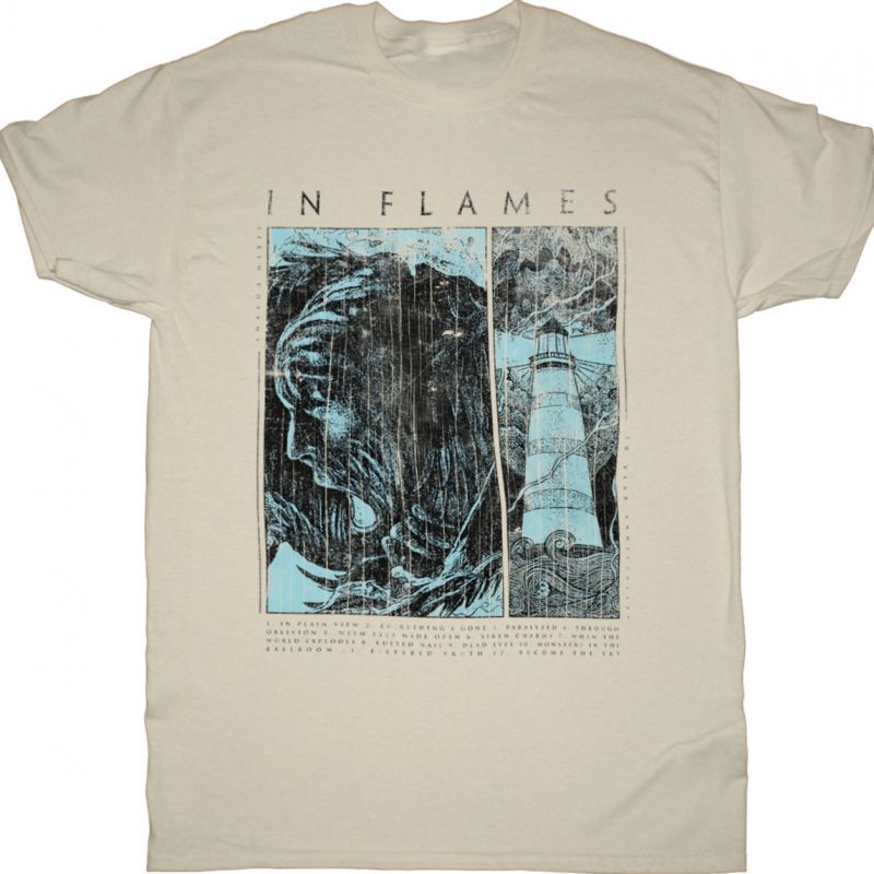 IN FLAMES SIREN CHARMS NEW NATURAL T-SHIRT