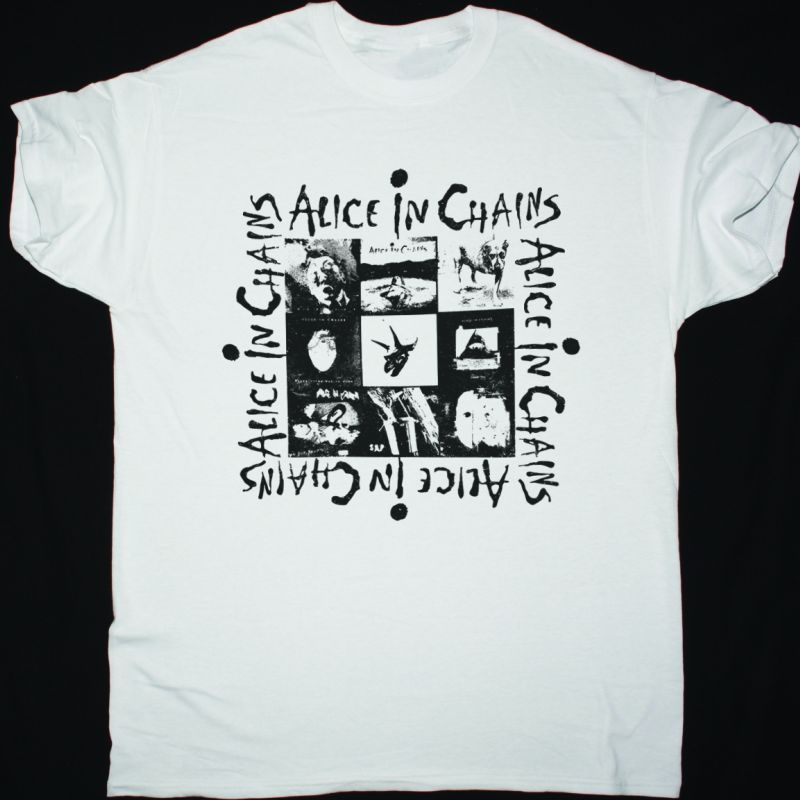 ALICE IN CHAINS ALBUMS NEW WHITE T SHIRT