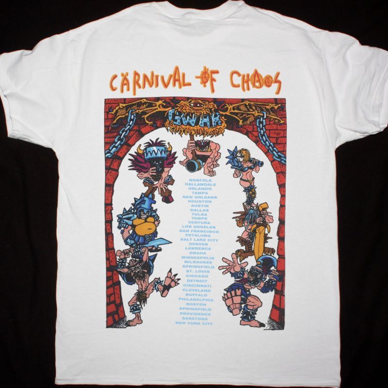 GWAR CARNIVAL OF CHAOS NEW WHITE T SHIRT