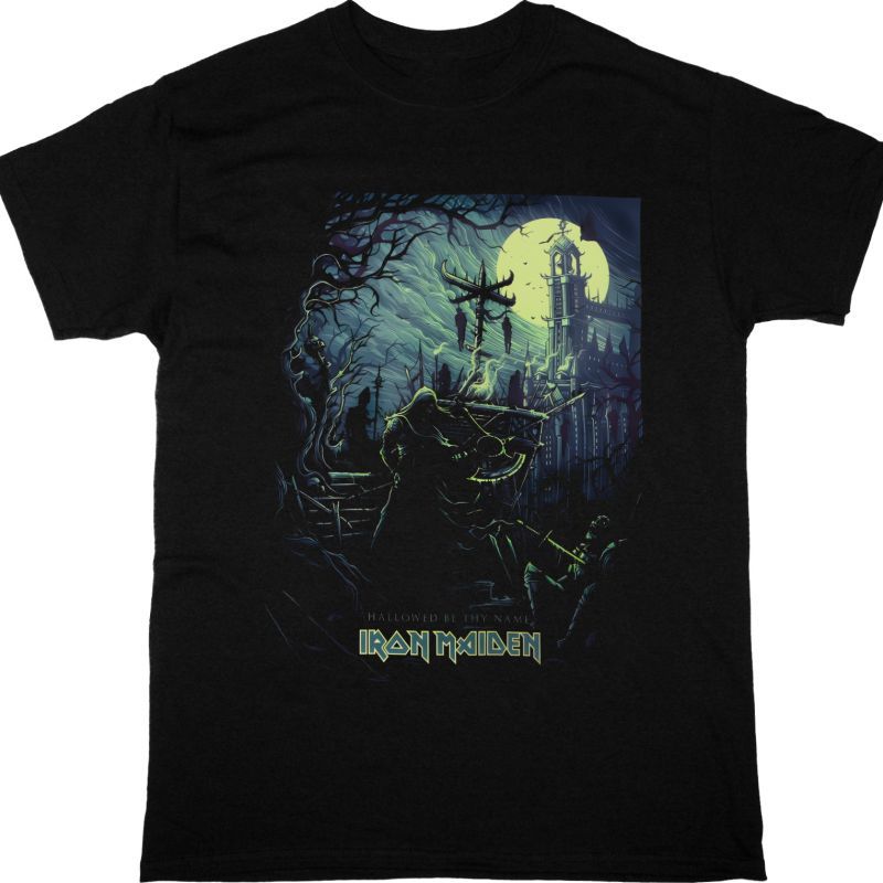 IRON MAIDEN HALLOWED BE THY NAME NEW BLACK T-SHIRT