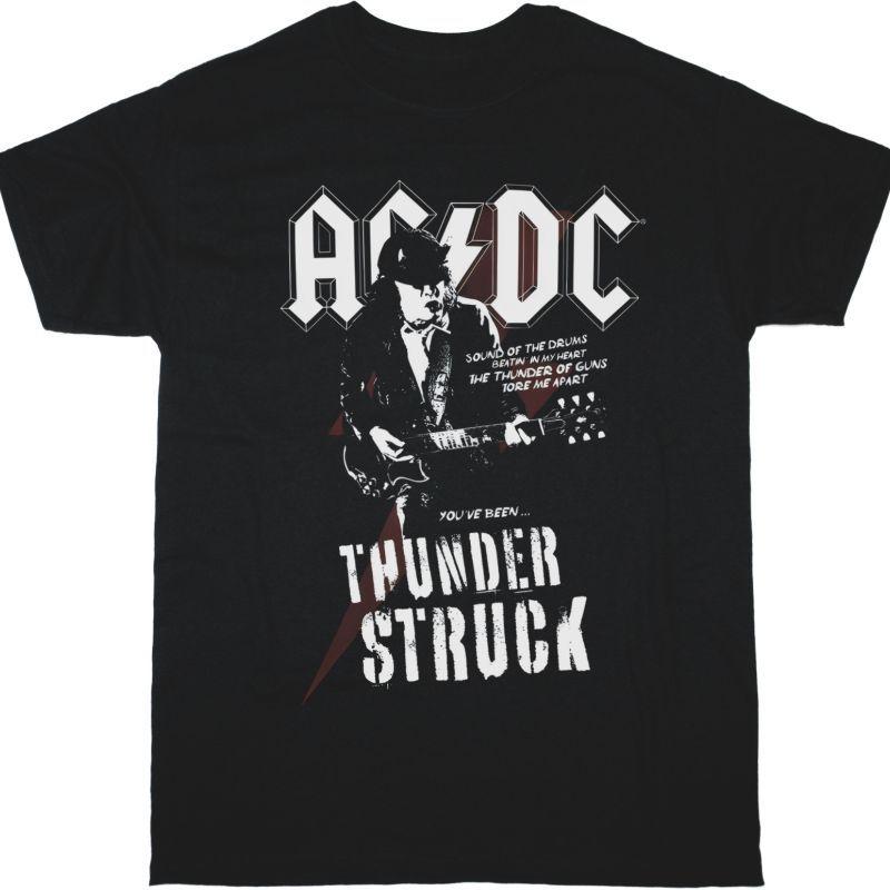 AC DC THUNDERSTRUCK AC/DC NEW BLACK T-SHIRT
