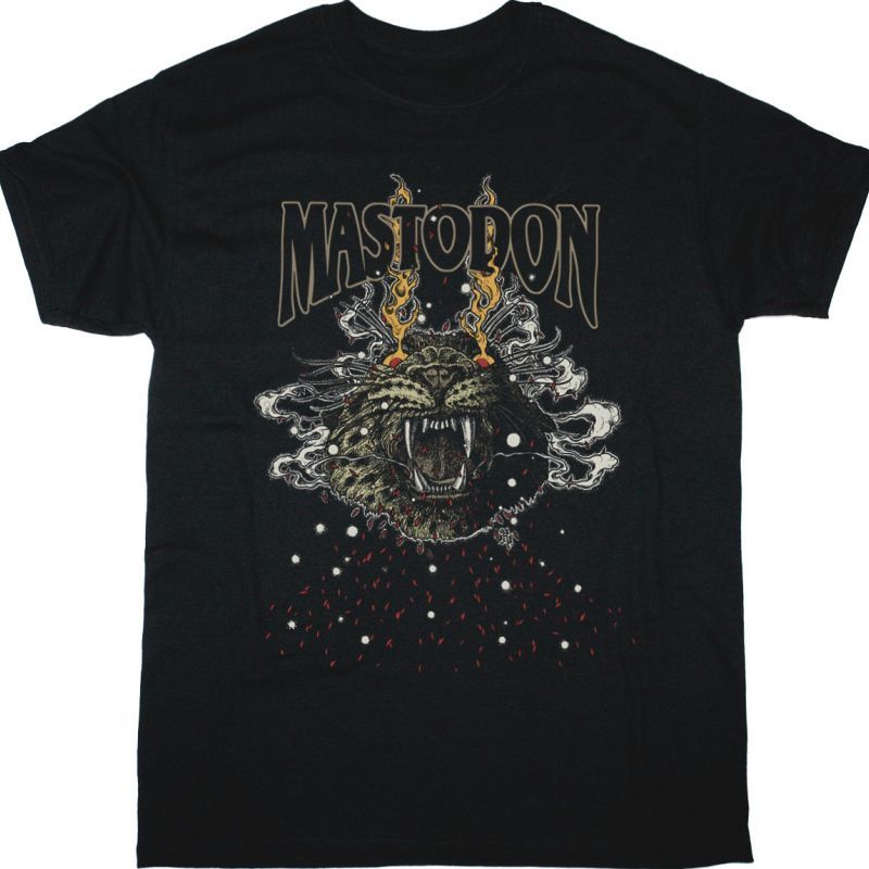 MASTODON COSMIC LEOPARD NEW BLACK T-SHIRT