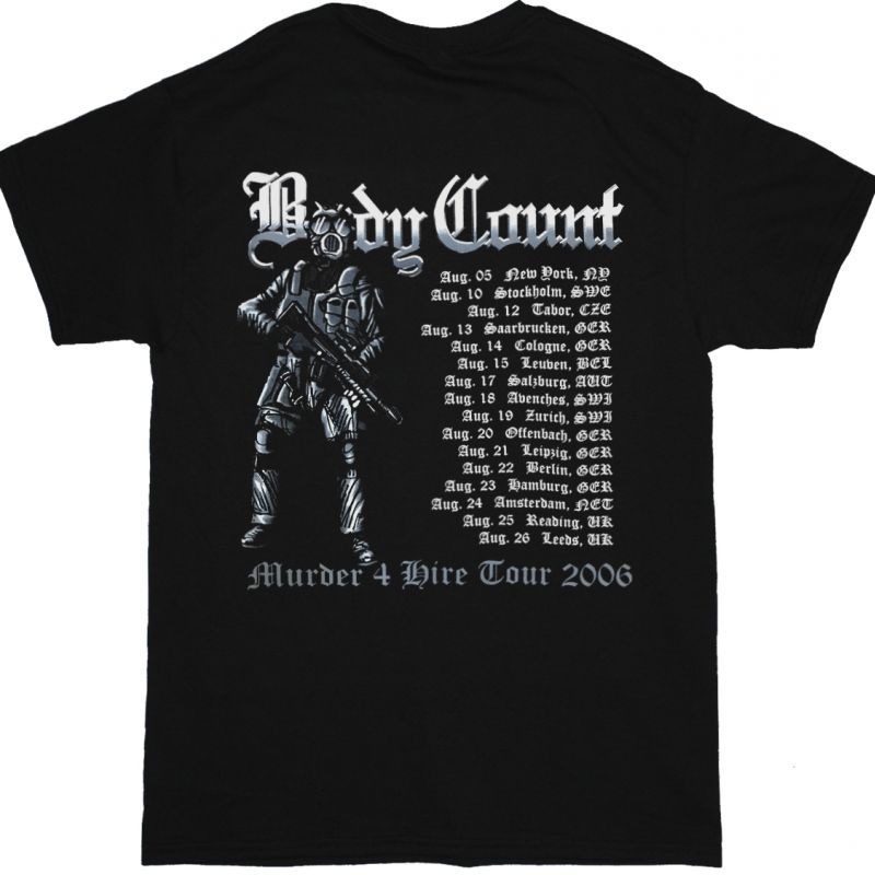 BODY COUNT MURDER 4 HIRE 2006 TOUR NEW BLACK T-SHIRT
