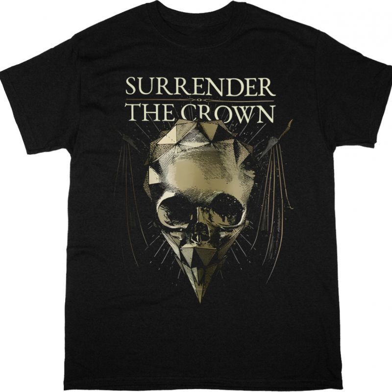 SURRENDER THE CROWN DIAMOND SKULL NEW BLACK T-SHIRT