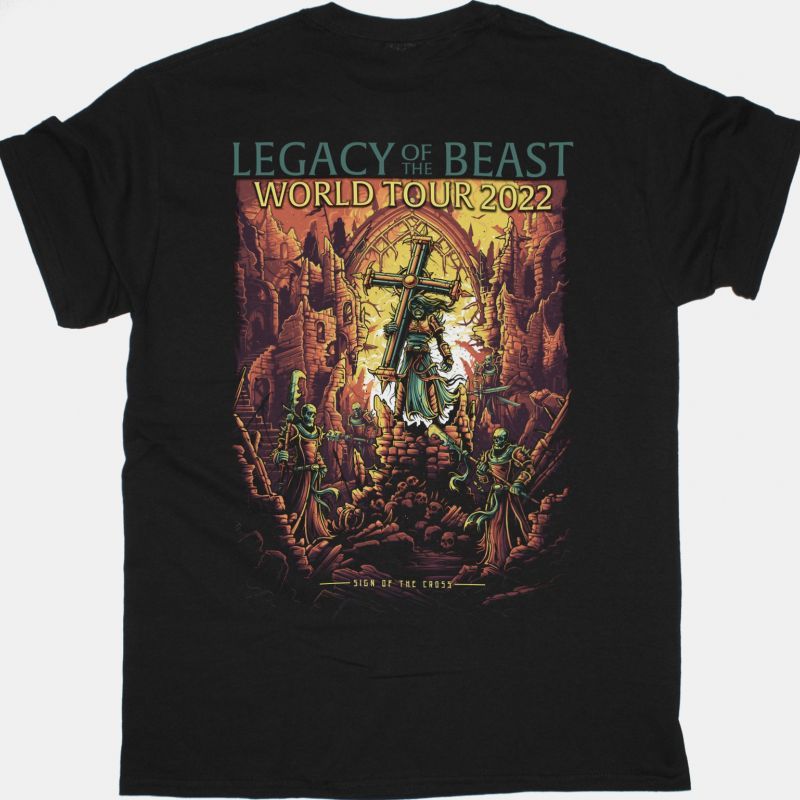 IRON MAIDEN THE WRITING ON THE WALL 2022 TOUR NEW BLACK T-SHIRT