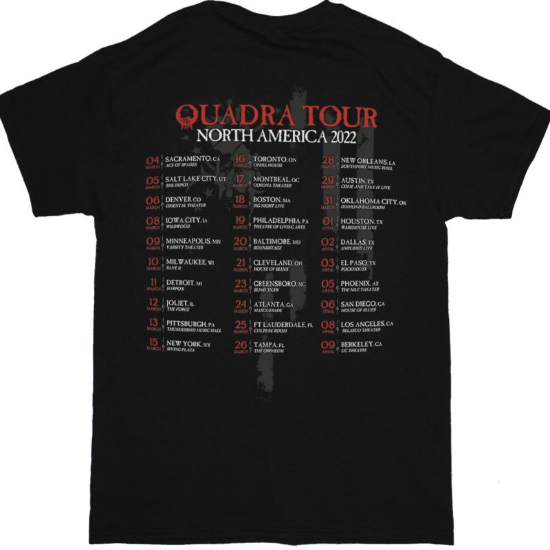 SEPULTURA QUADRA TOUR 2022 NEW BLACK T SHIRT
