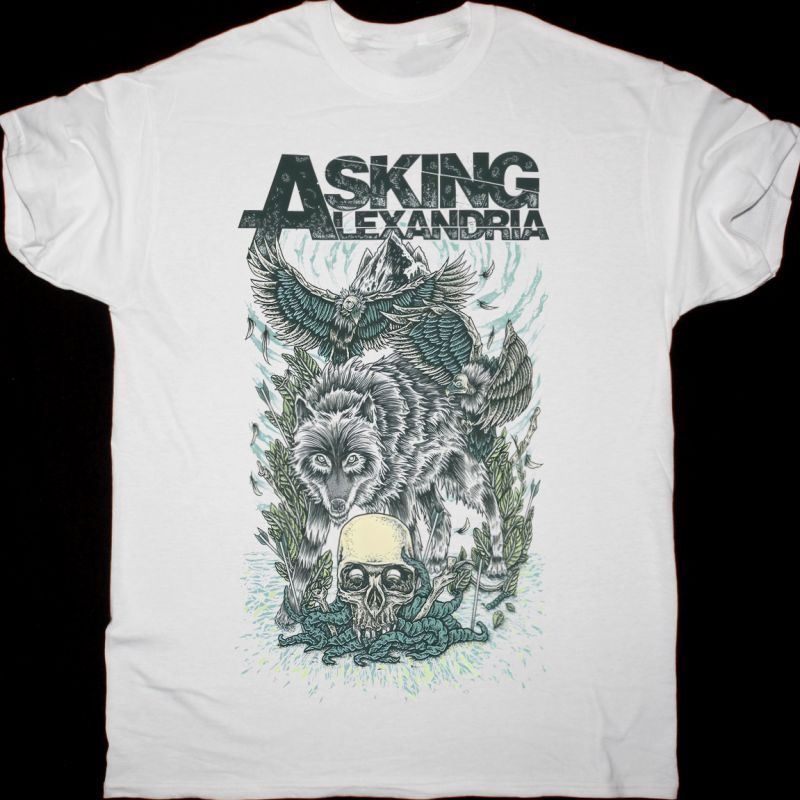 ASKING ALEXANDRIA WINTER WOLF NEW WHITE T-SHIRT