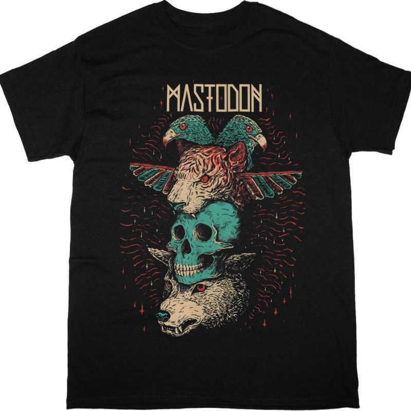 MASTODON LOGO TOTEM NEW BLACK T-SHIRT