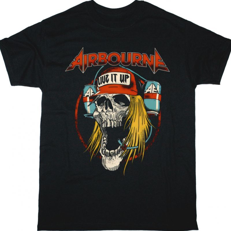 AIRBOURNE LIVE IT UP NEW BLACK T-SHIRT