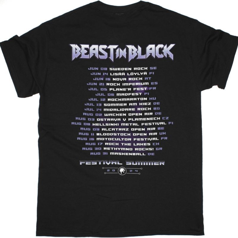 BEAST IN BLACK FESTIVAL SUMMER 2024 NEW BLACK T-SHIRT