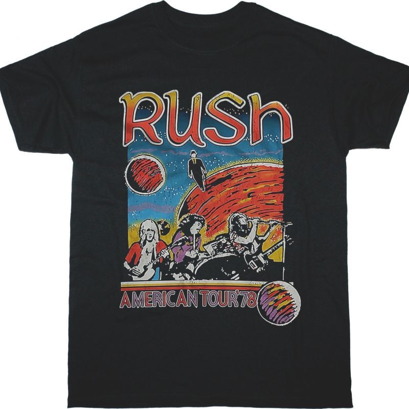 RUSH AMERICAN TOUR 78 NEW BLACK T-SHIRT