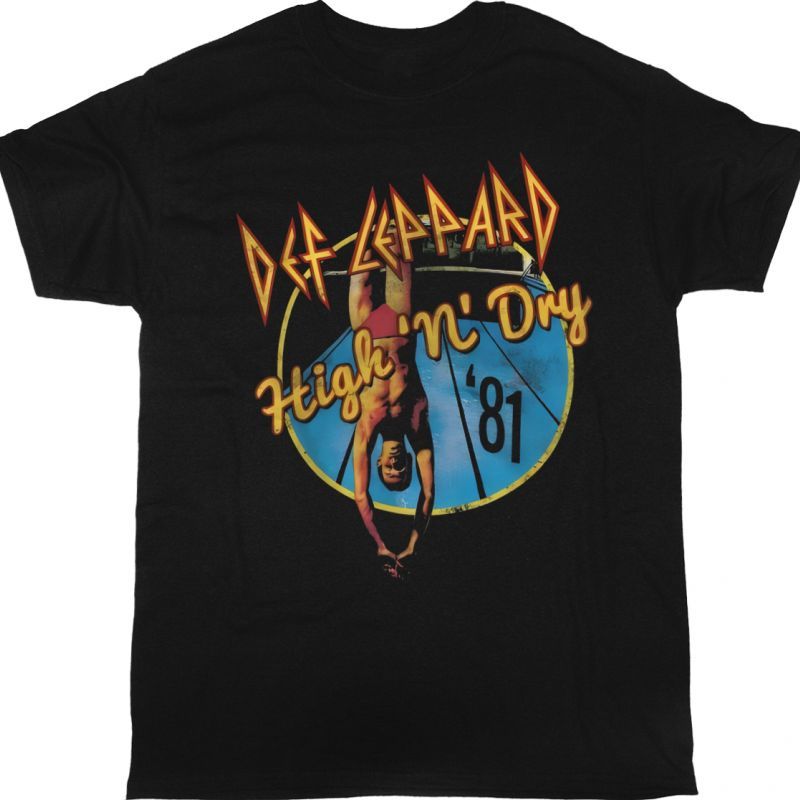 DEF LEPPARD HIGH'N'DRY NEW BLACK T SHIRT