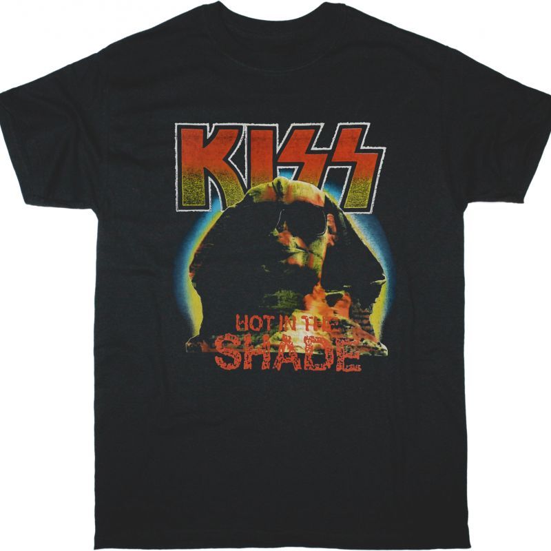 KISS HOT IN THE SHADE NEW BLACK T-SHIRT