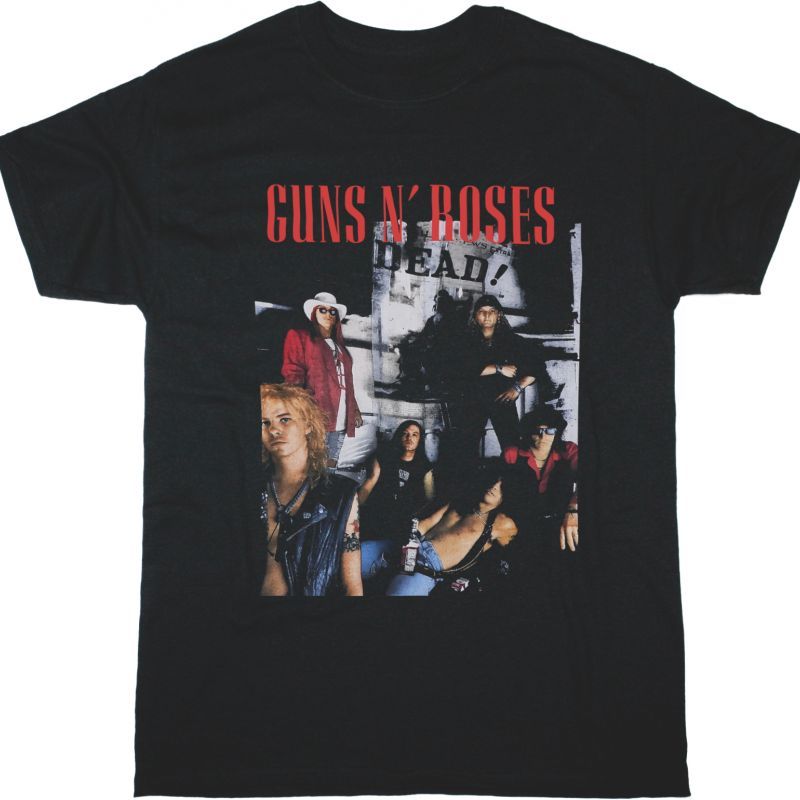 GUNS N ROSES BAND HERE TODAY GONE TO HELL NEW BLACK T-SHIRT