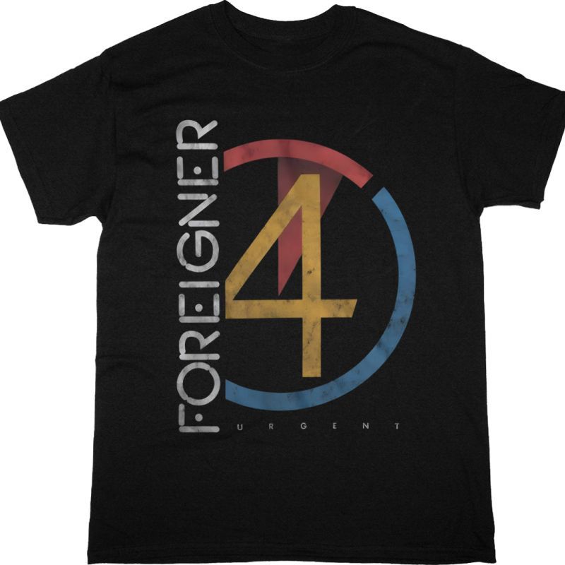 FOREIGNER URGENT NEW BLACK T-SHIRT