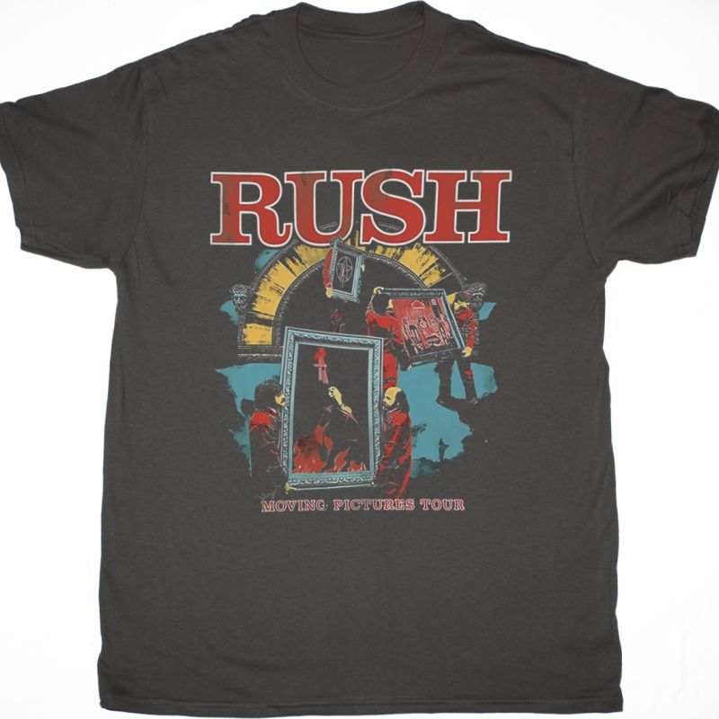 RUSH MOVING PICTURES TOUR NEW GREY T-SHIRT