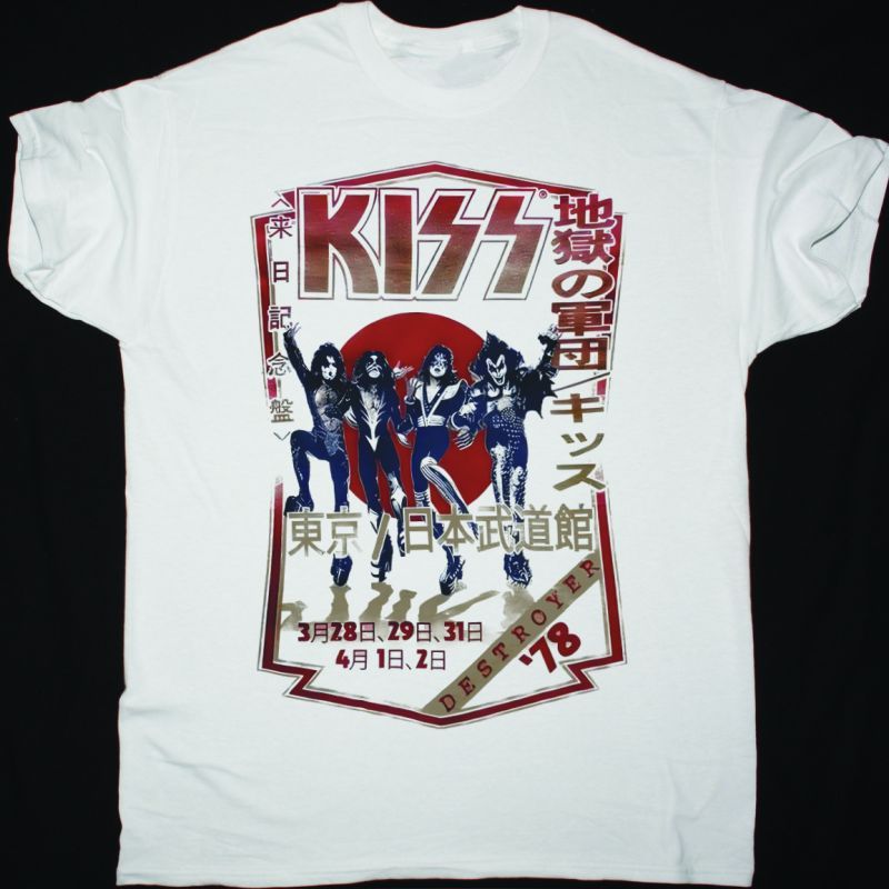 KISS DESTROYER TOUR JAPAN 78 NEW WHITE T-SHIRT