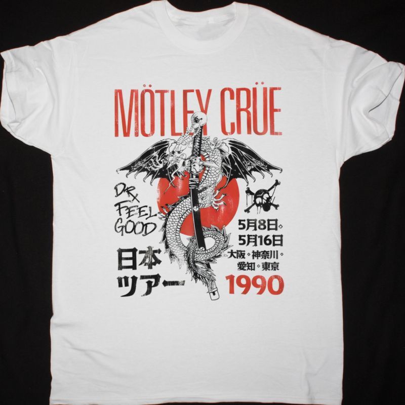 MOTLEY CRUE JAPAN TOUR 1990 NEW WHITE T-SHIRT