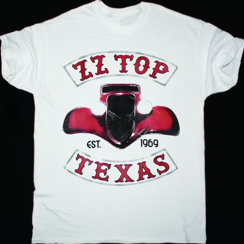 ZZ TOP TEXAS HOTROD NEW WHITE T SHIRT