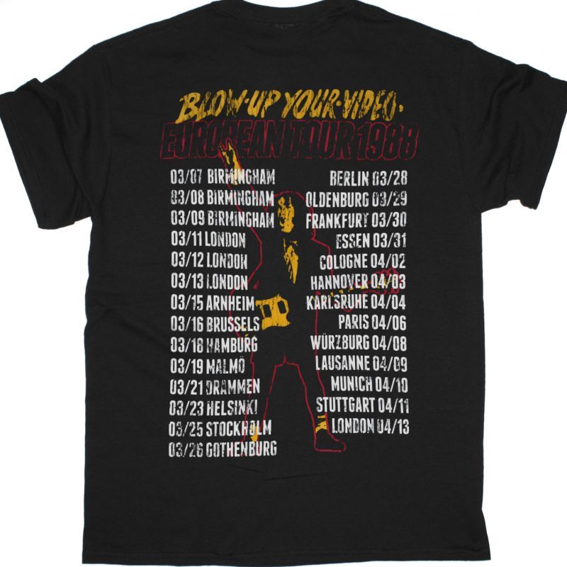 AC DC BLOW UP YOU VIDEO EUROPEAN TOUR AC/DC NEW BLACK T-SHIRT