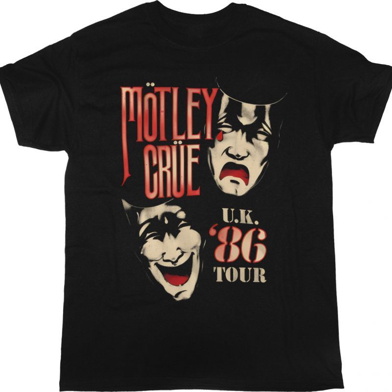 MOTLEY CRUE UK TOUR '86 NEW BLACK T-SHIRT