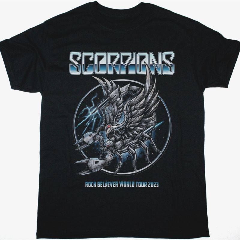 SCORPIONS WORLD TOUR 2023 LIGHTNING NEW BLACK T-SHIRT