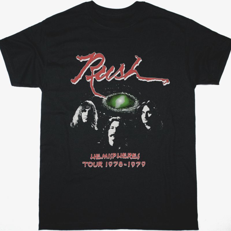 RUSH HEMISPHERES WORLD TOUR 1978-79 NEW BLACK T-SHIRT
