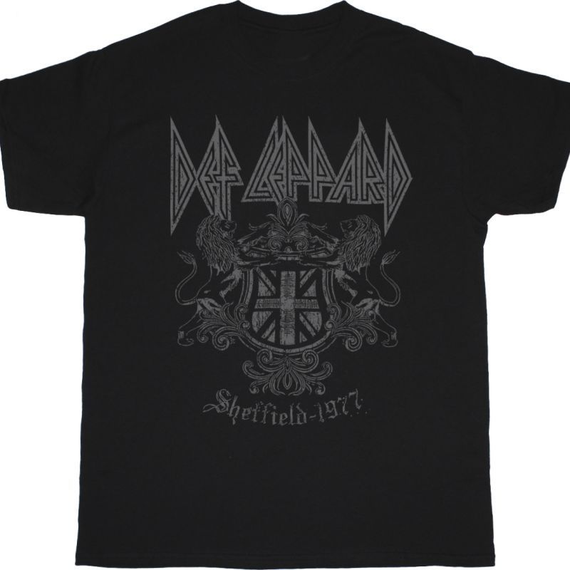 DEF LEPPARD SHEFFIELD 1977 NEW BLACK T SHIRT