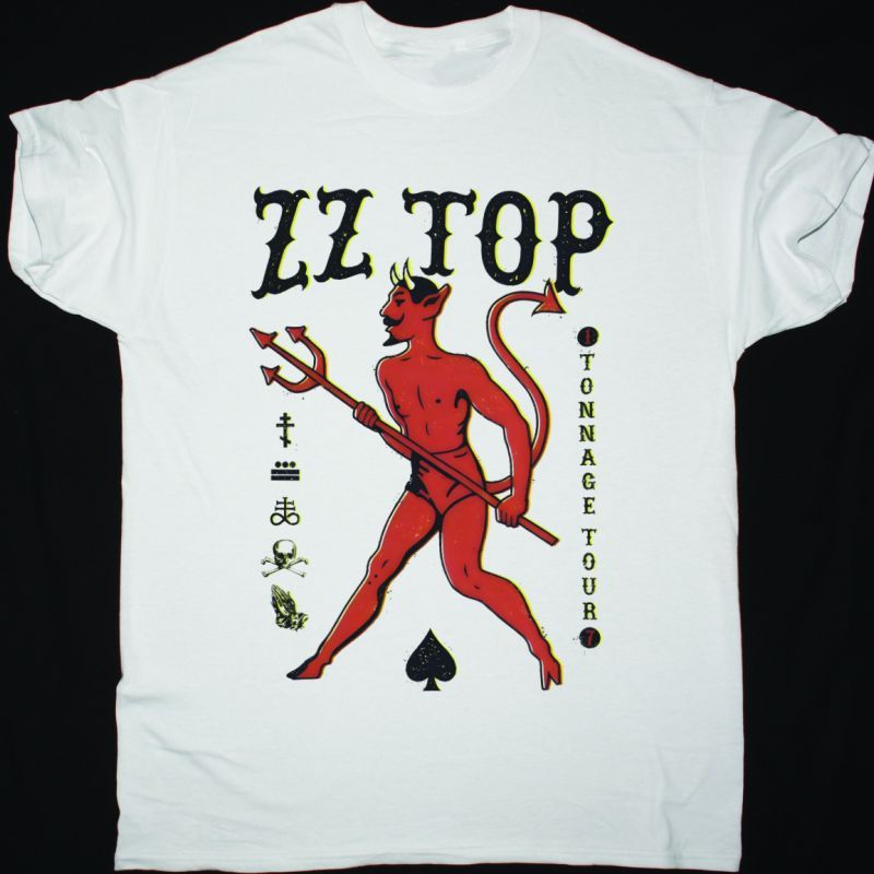 ZZ TOP TONAGE TOUR NEW WHITE T SHIRT