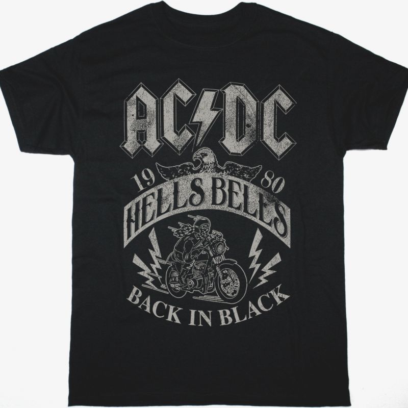 AC DC HELLS BELLS 1980  AC/DC NEW BLACK T-SHIRT