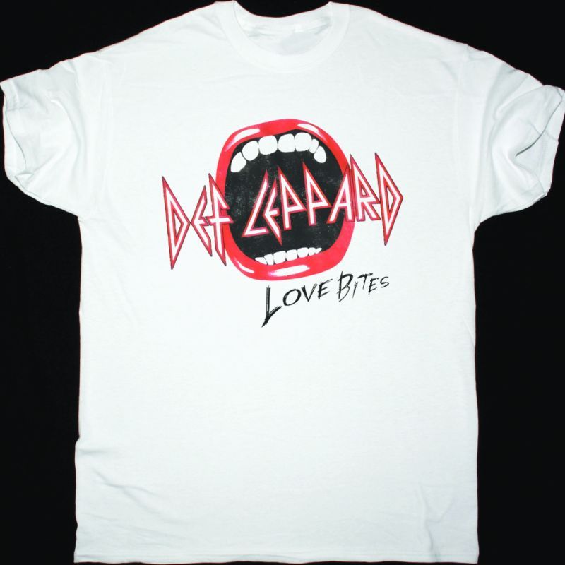 DEF LEPPARD MOUTH BITES NEW WHITE T SHIRT
