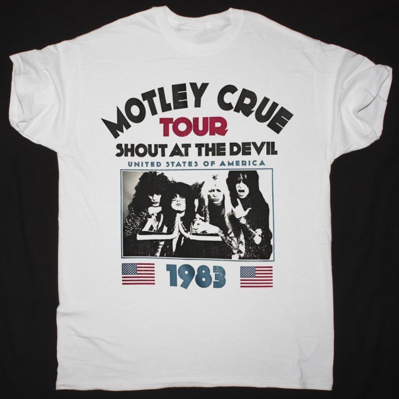 MOTLEY CRUE SHOUT AT THE DEVIL TOUR 83  NEW WHITE T-SHIRT