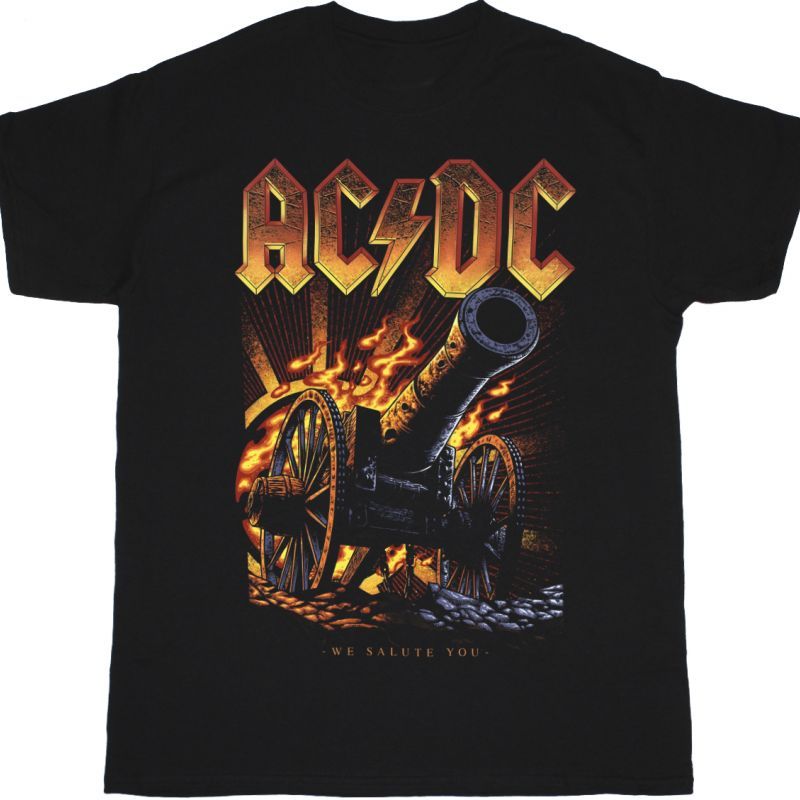 AC DC BURNING SALUTE  AC/DC NEW BLACK T-SHIRT