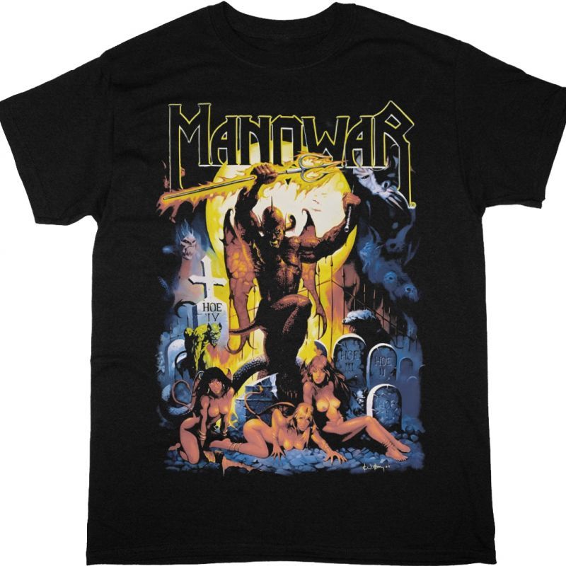MANOWAR  HELL ON EARTH PART IV NEW BLACK T-SHIRT