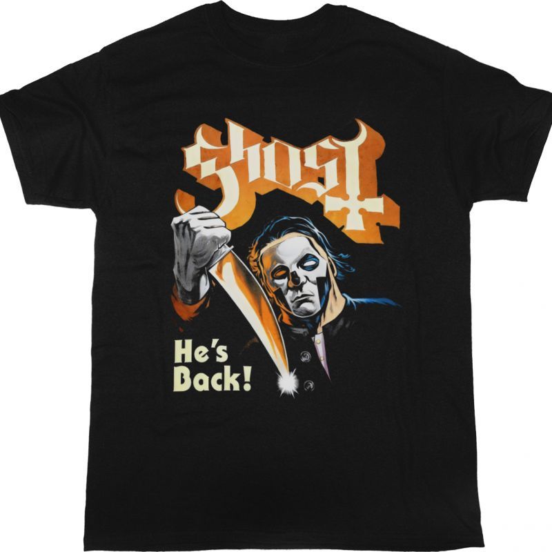GHOST HE'S BACK NEW BLACK T-SHIRT