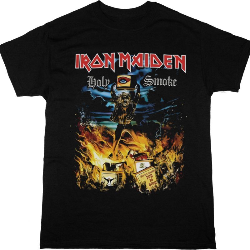 IRON MAIDEN HOLY SMOKE NEW BLACK T-SHIRT