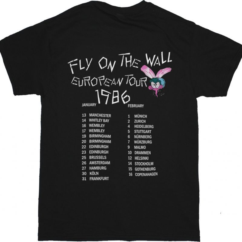 AC DC FLY ON THE WALL TOUR 1986 AC/DC NEW BLACK T-SHIRT