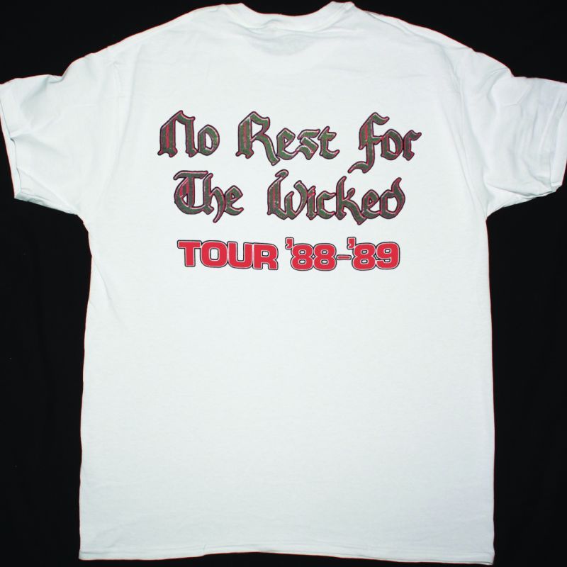 OZZY OSBOURNE NO REST FOR THE WICKED TOUR NEW WHITE T-SHIRT
