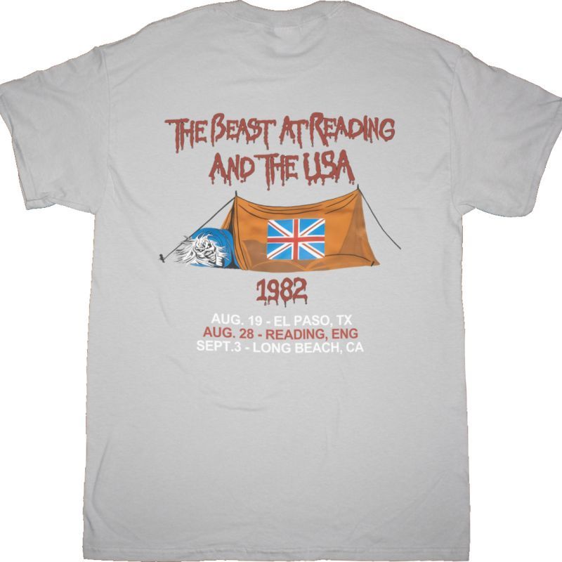 IRON MAIDEN THE BEAST AT READING AND USA NEW GREY T-SHIRT
