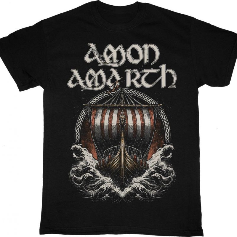 AMON AMARTH WE RULE THE WAVES NEW BLACK T-SHIRT