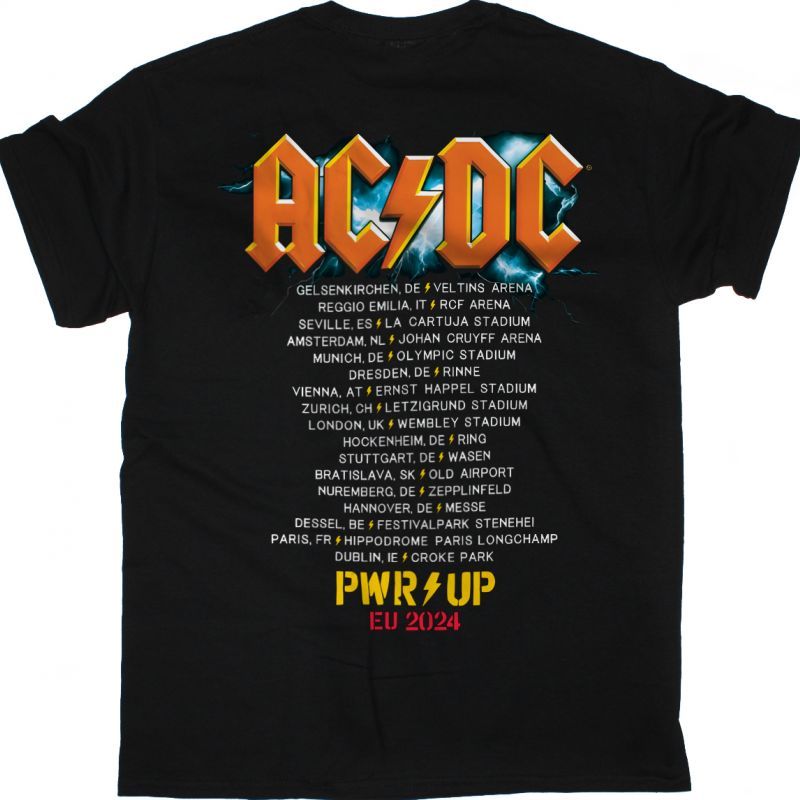 AC DC ANGUS GIBSON PWR UP TOUR AC/DC NEW BLACK T-SHIRT