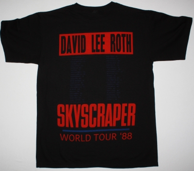 DAVID LEE ROTH SKYSCRAPER 1988 NEW BLACK T-SHIRT
