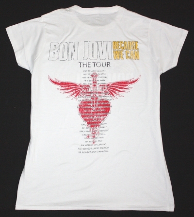 BON JOVI BECAUSE WE CAN THE TOUR EUROPE 2013 NEW WHITE LADY T-SHIRT