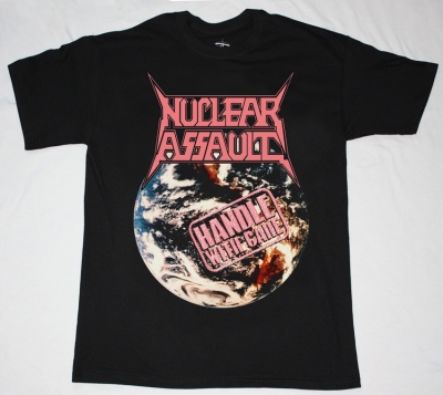 NUCLEAR ASSAULT HANDLE WITH CARE'89 NEW BLACK T-SHIRT