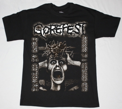 GOREFEST HORRORS IN THE RETARDED MIND'90 NEW BLACK T-SHIRT