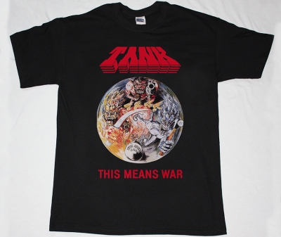 TANK THIS MEANS WAR 1983 NEW BLACK T-SHIRT